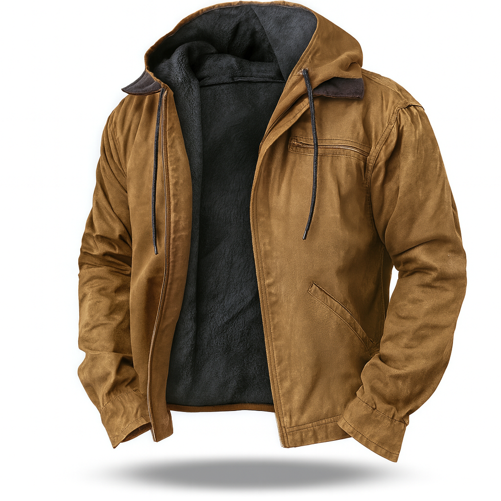 Herren Winterjacke Fleece Gefüttert Kapuzenjacke - Norvielle