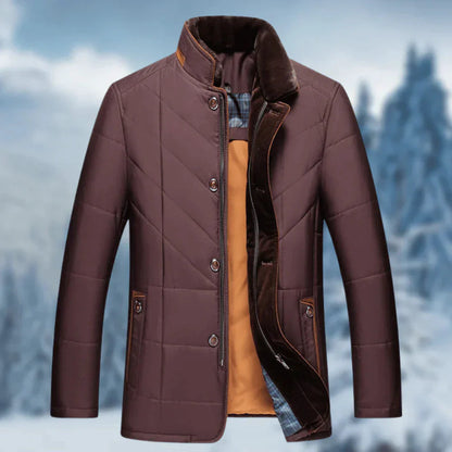Winterjacke | Gefüttert | Reißverschluss | Daunenjacke | Herrenjacke-Rot-S-Chaps Herrenmode