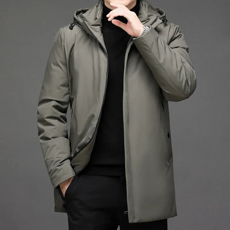 Winterjacke – Herren-Winterparka mit Kapuze und Reißverschluss-Chaps Herrenmode