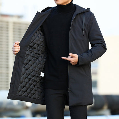 Herren Winterjacke Kapuze Steppfutter Schwarz - Norvielle