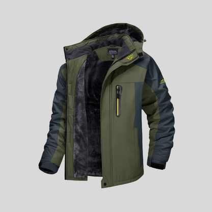 Herren Winterjacke Mit Kapuze Fleece Schwarz - Norvielle