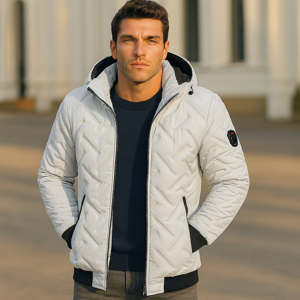 Herren Daunenjacke Reißverschluss Schwarz - Norvielle