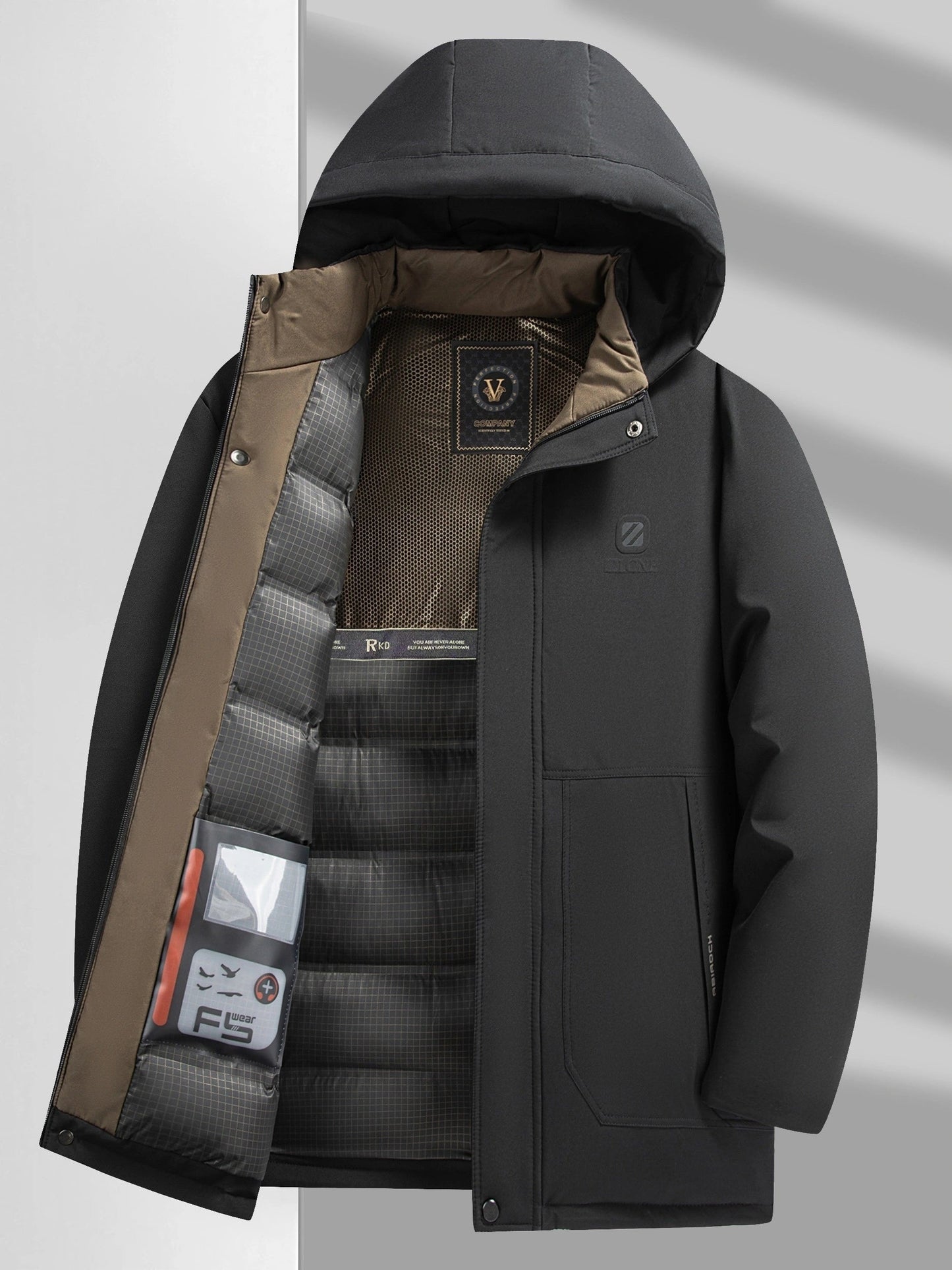 Winterjacke | Warm | Gefüttert | Kapuzenjacke | Herrenmantel-Chaps Herrenmode