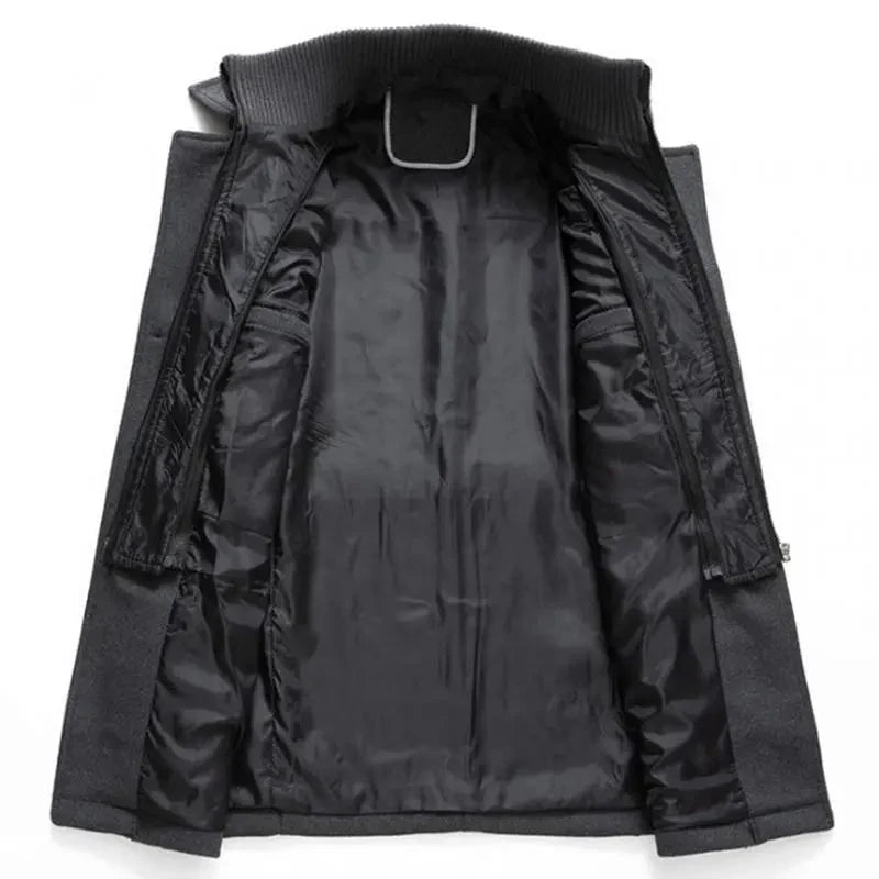 Winterjacke - Zip-Up - Kragen - Herren-Wollmantel - Herrenjacke-Chaps Herrenmode