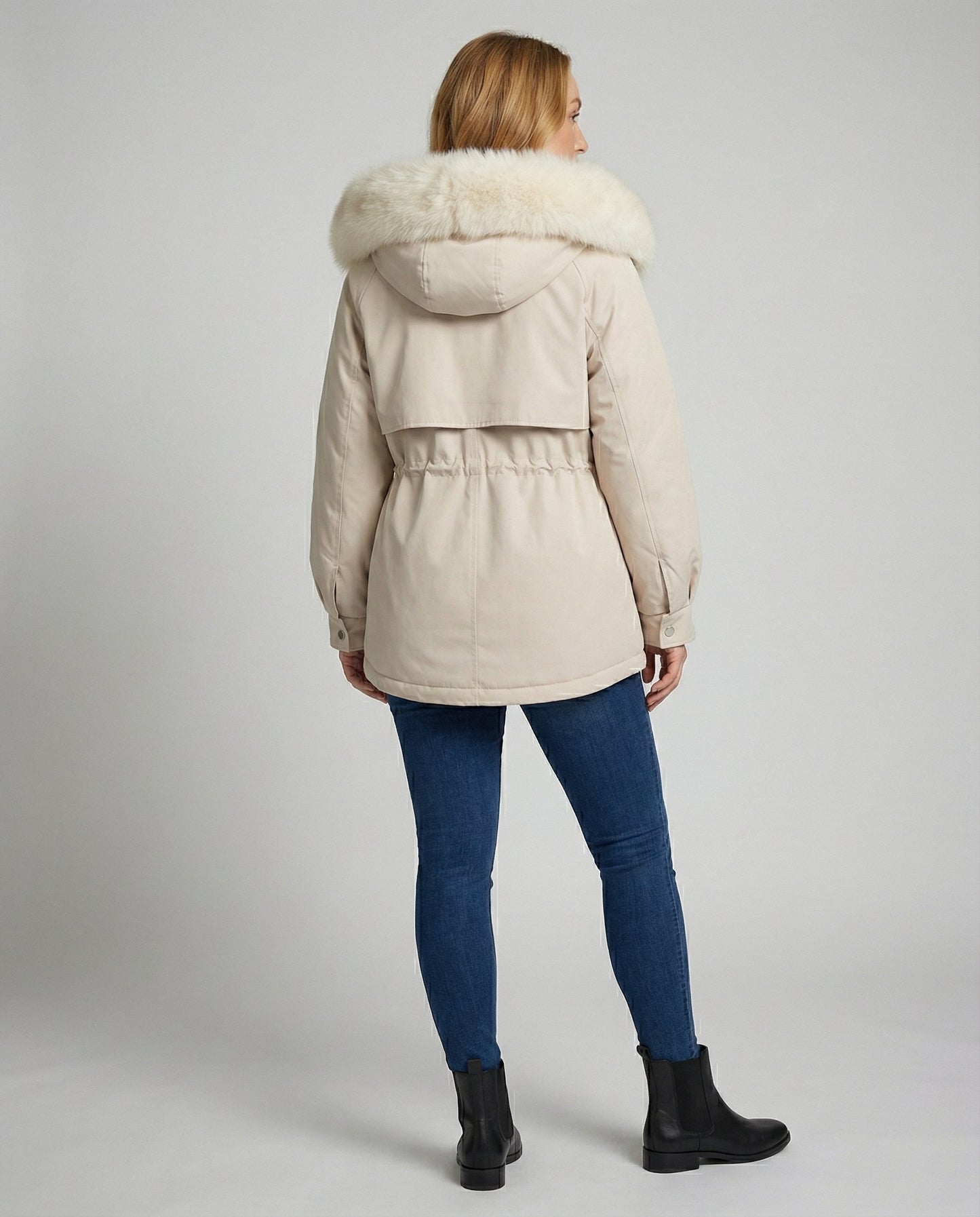 Damen Winterjacke Pelz Warm