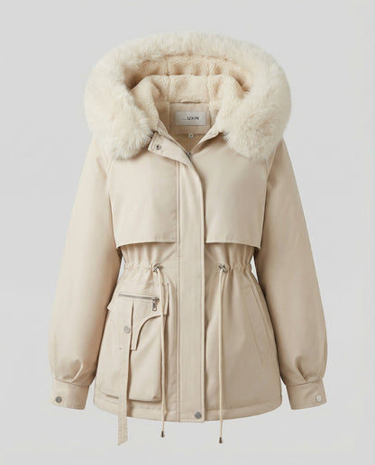 Damen Winterjacke Pelz Warm