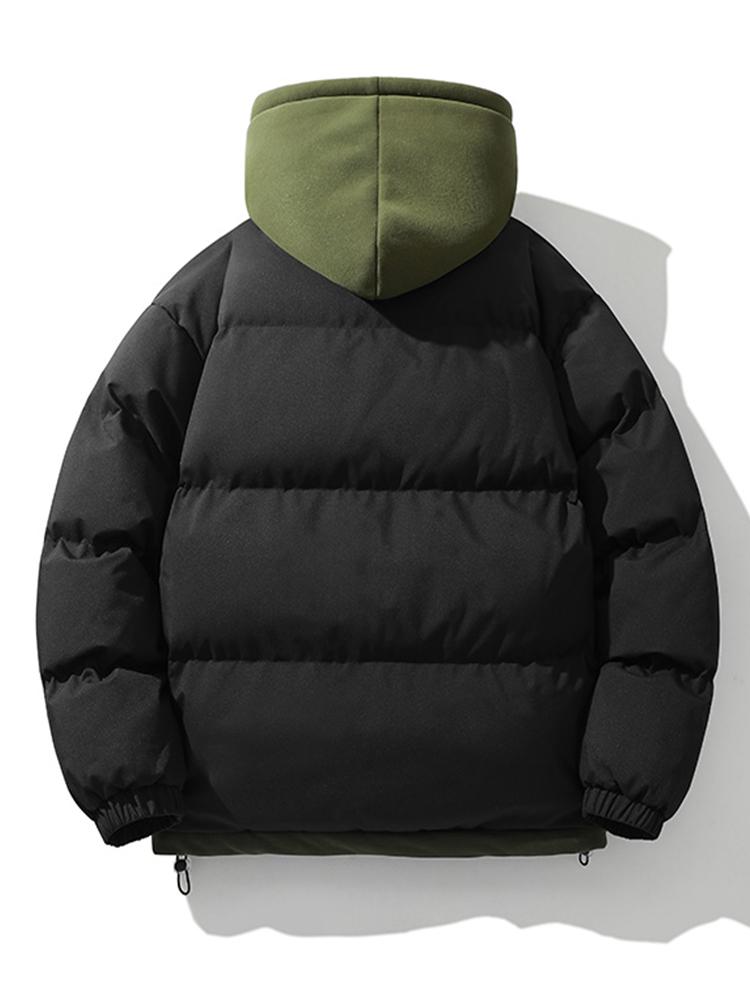 Herren Winterjacke Doppelkapuze Warm Isoliert
