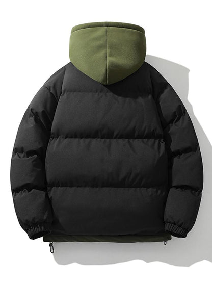 Herren Winterjacke Doppelkapuze Warm Isoliert