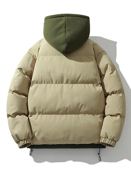 Herren Winterjacke Doppelkapuze Warm Isoliert