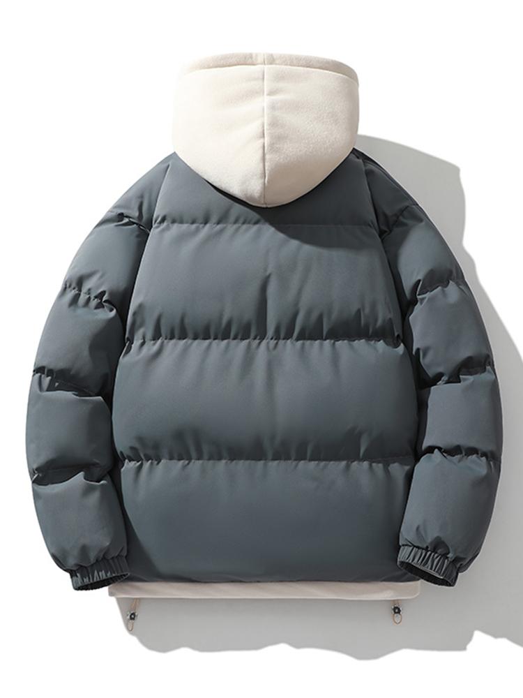 Herren Winterjacke Doppelkapuze Warm Isoliert