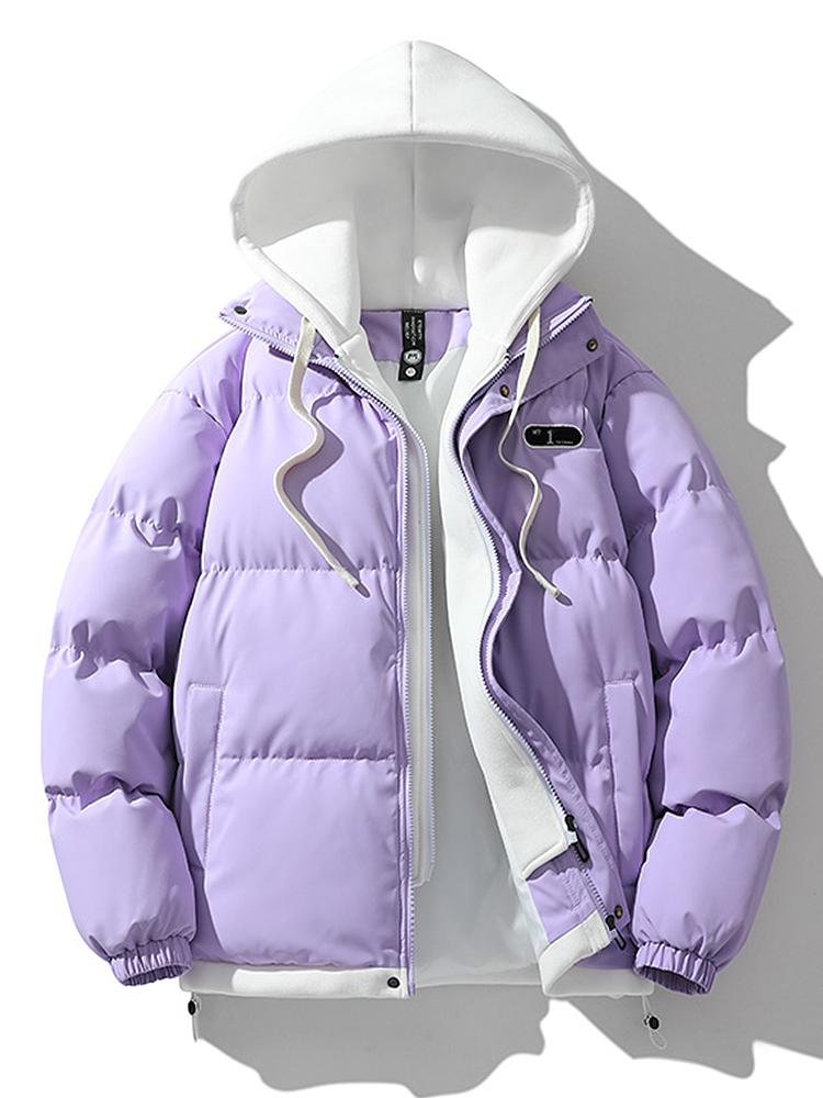 Herren Winterjacke Doppelkapuze Warm Isoliert