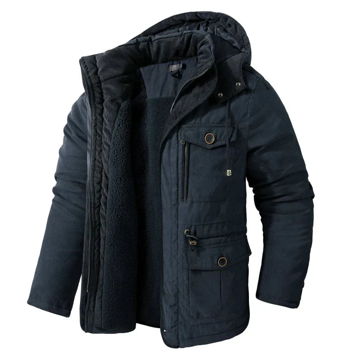 Herren Winterparka Fleecegefüttert Mit Kapuze - Norvielle