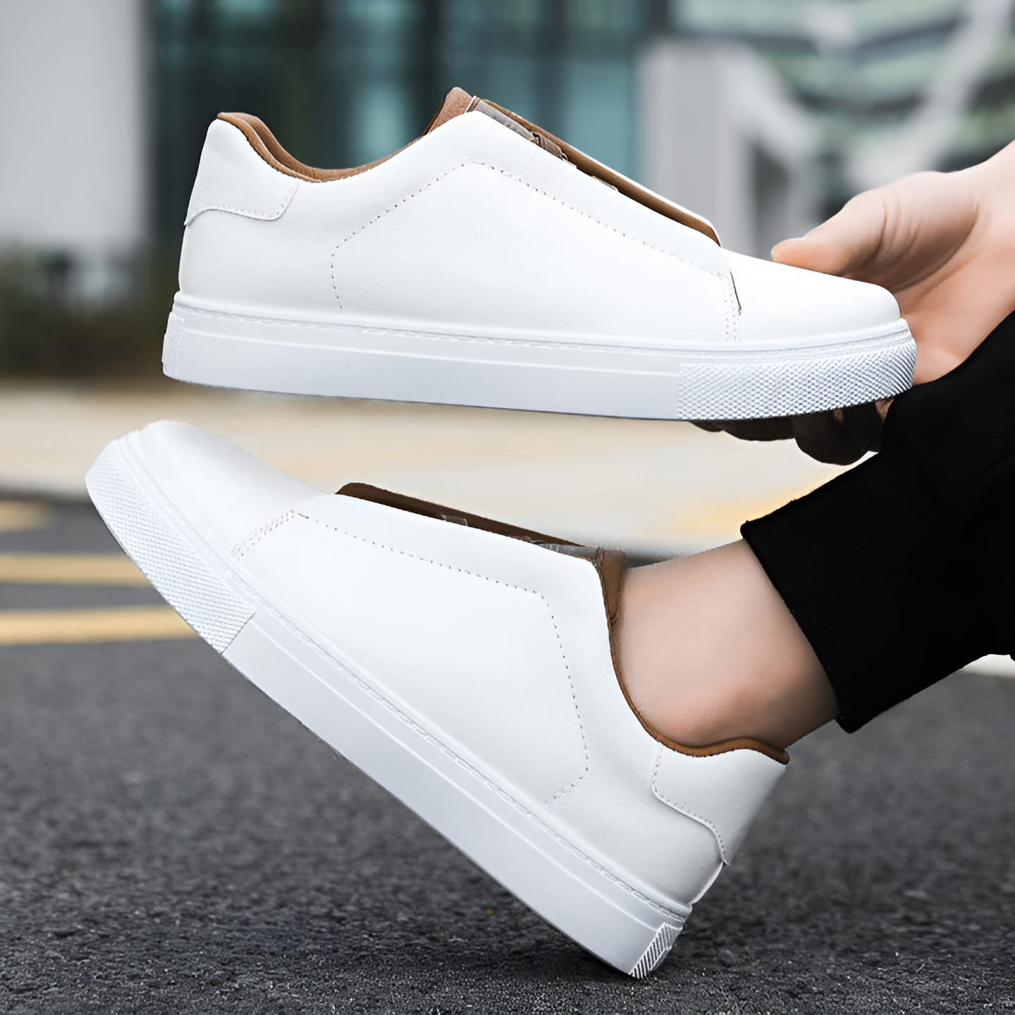 Alexander Herren Sneaker Leder Weiß