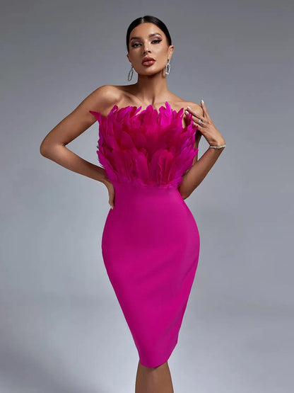 Norvielle Damenkleid aus Federspitze Elegant