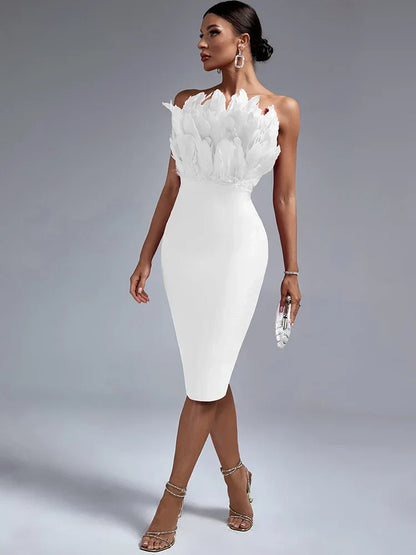 Norvielle Damenkleid aus Federspitze Elegant
