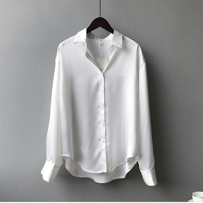 Damen Seidenbluse Knopfleiste
