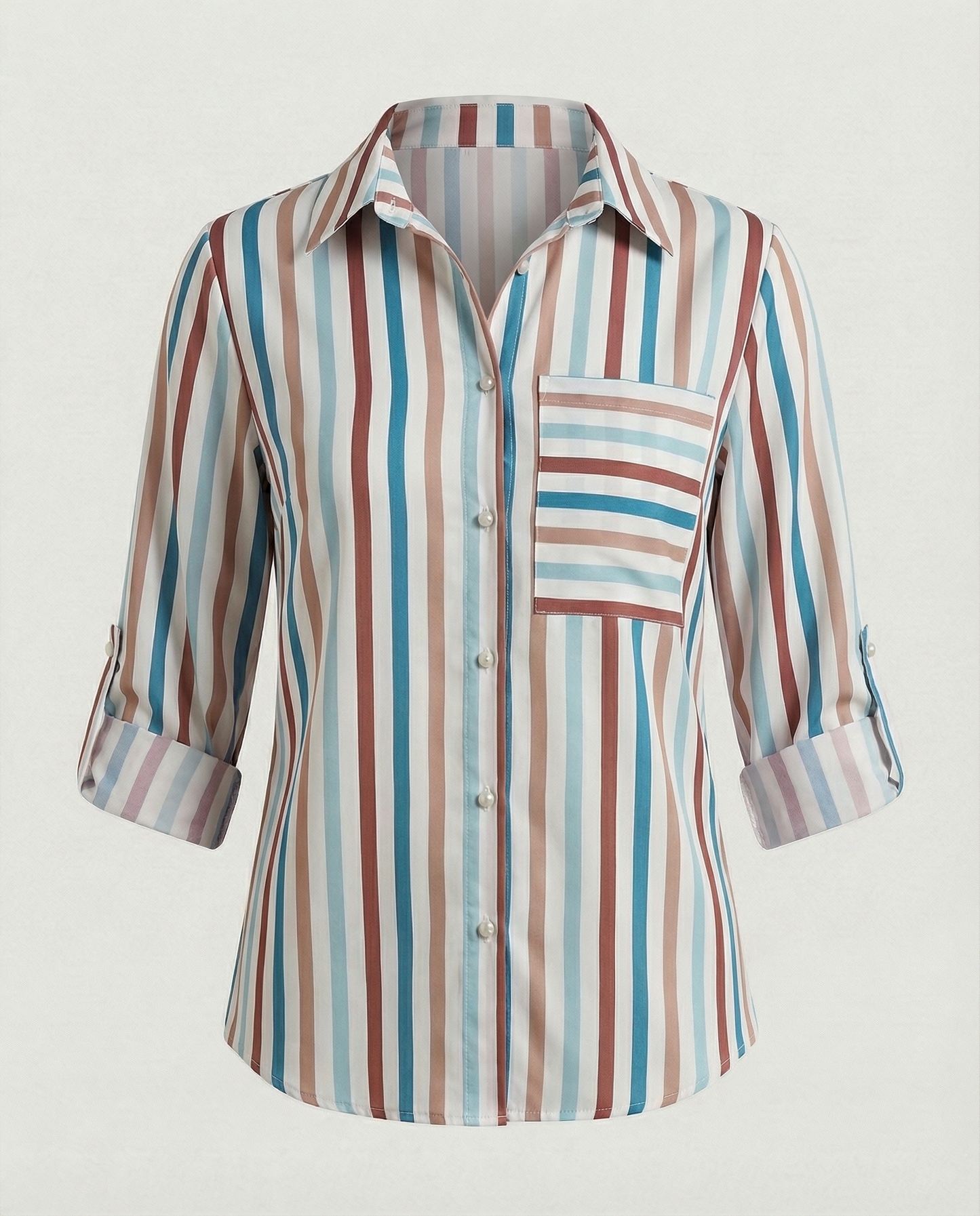 Norvielle Damen Bluse mit Umlegekragen