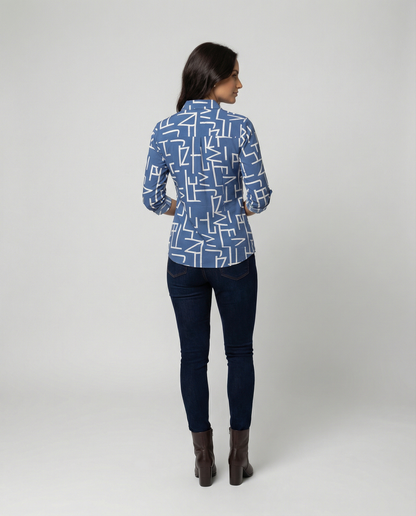 Norvielle Damen Bluse mit Umlegekragen
