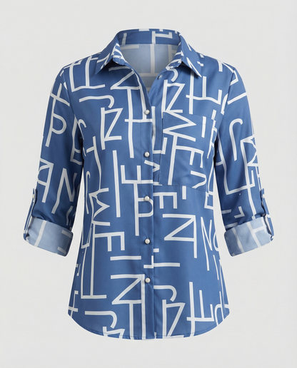 Norvielle Damen Bluse mit Umlegekragen