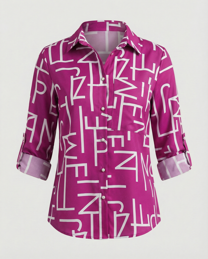 Norvielle Damen Bluse mit Umlegekragen