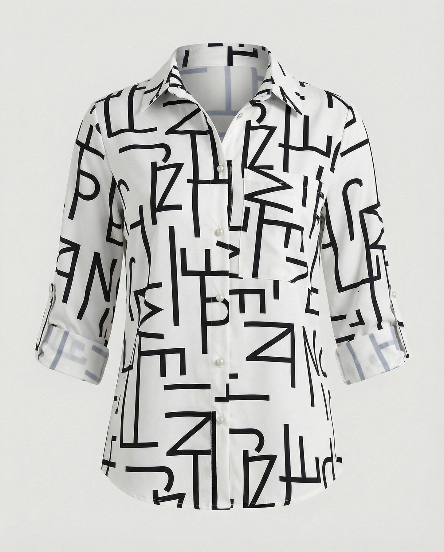 Norvielle Damen Bluse mit Umlegekragen