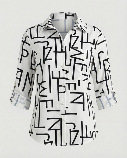 Norvielle Damen Bluse mit Umlegekragen