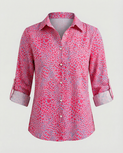 Norvielle Damen Bluse mit Umlegekragen