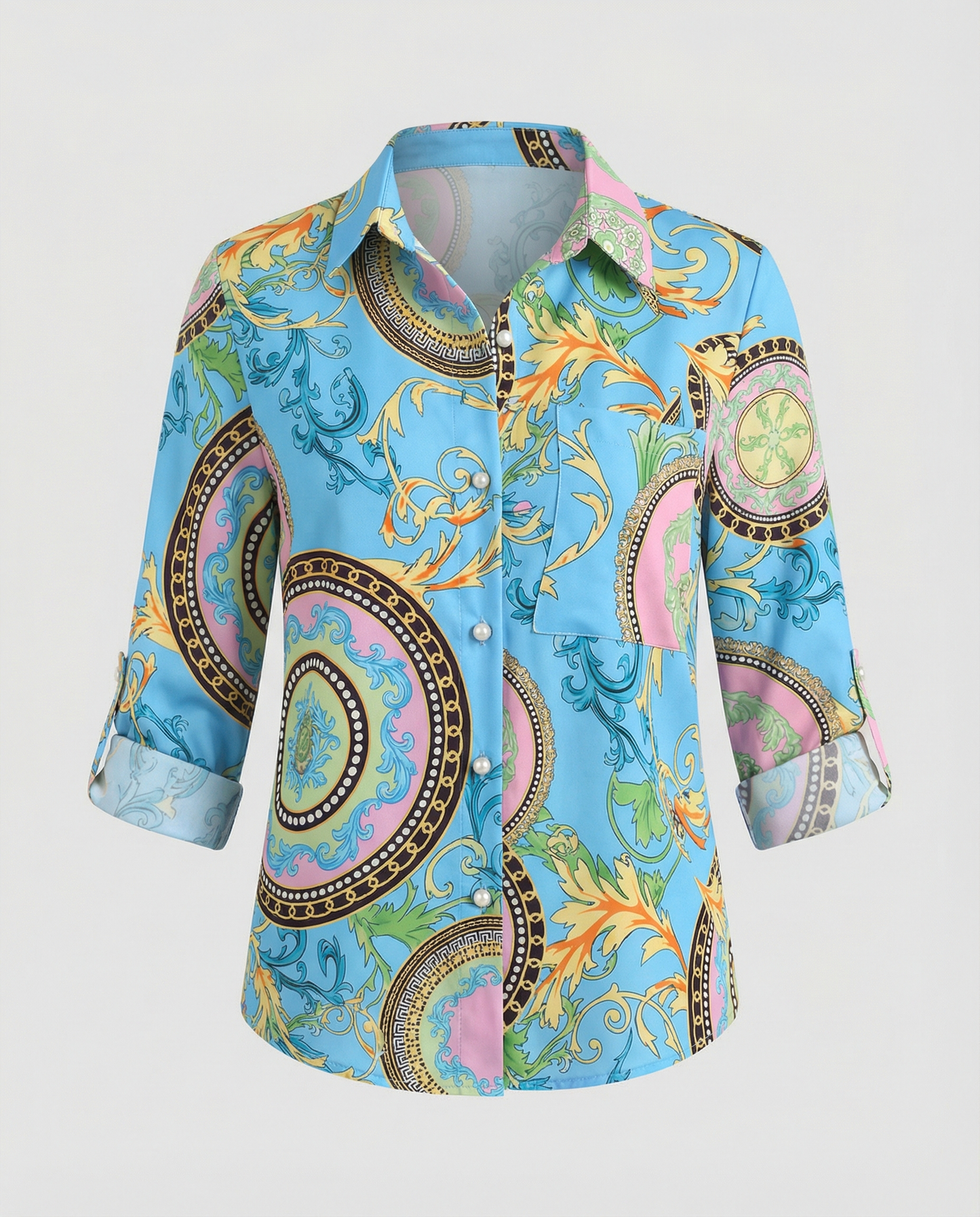 Norvielle Damen Bluse mit Umlegekragen
