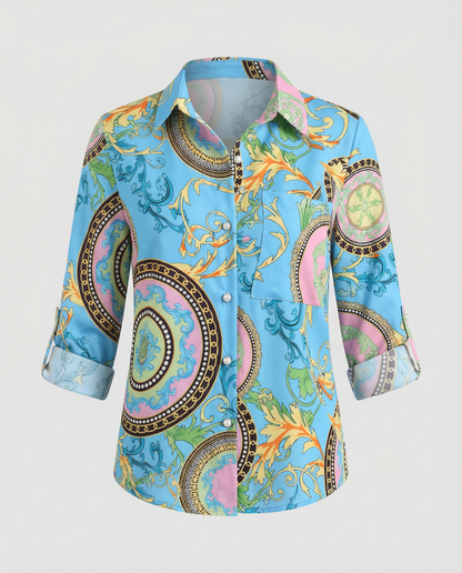 Norvielle Damen Bluse mit Umlegekragen