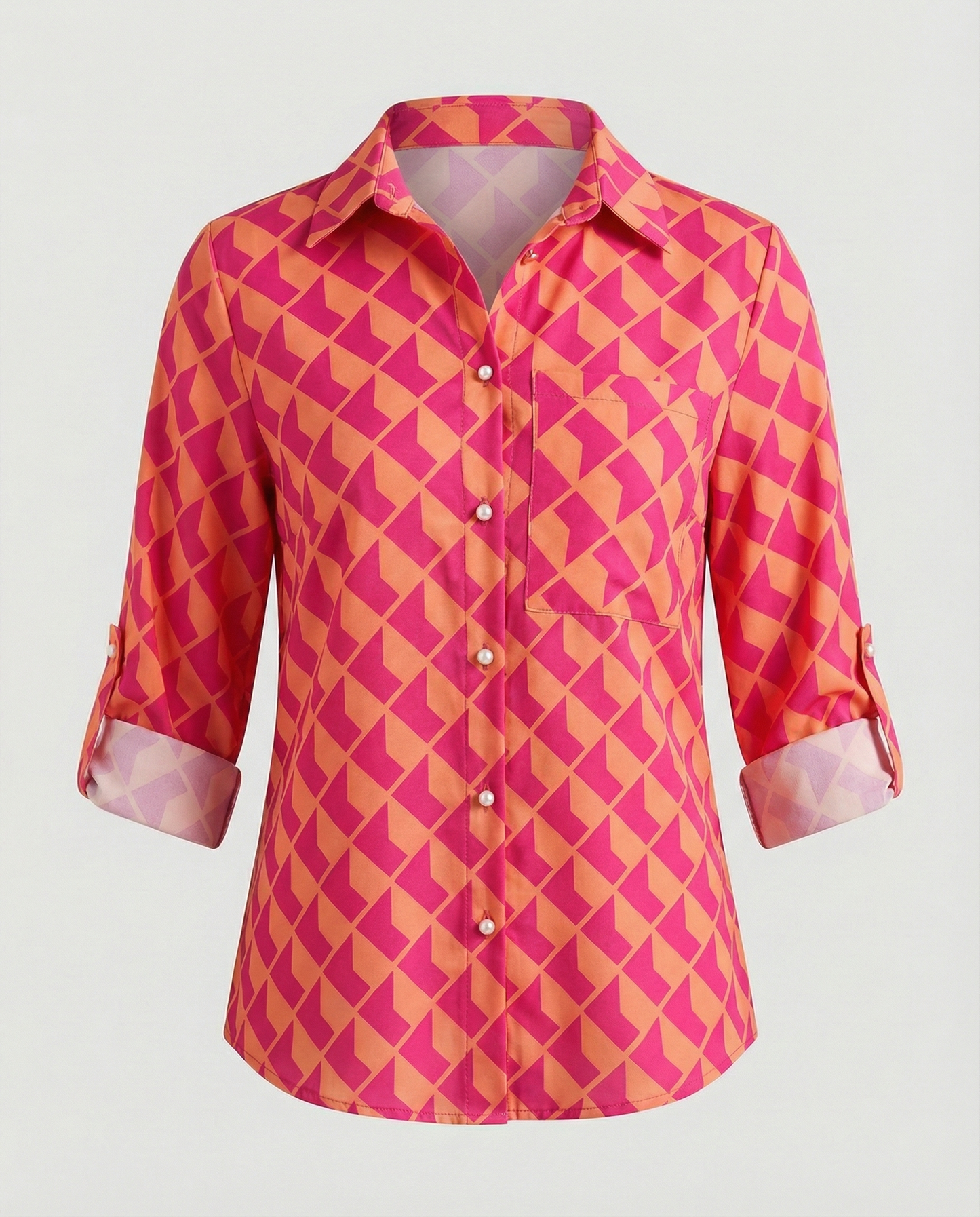 Norvielle Damen Bluse mit Umlegekragen