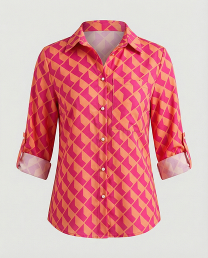 Norvielle Damen Bluse mit Umlegekragen