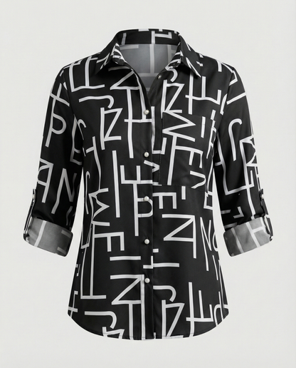 Norvielle Damen Bluse mit Umlegekragen