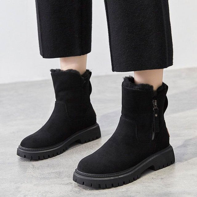 Damen Winterstiefel Wasserdicht Warm gefüttert Schwarz - Norvielle