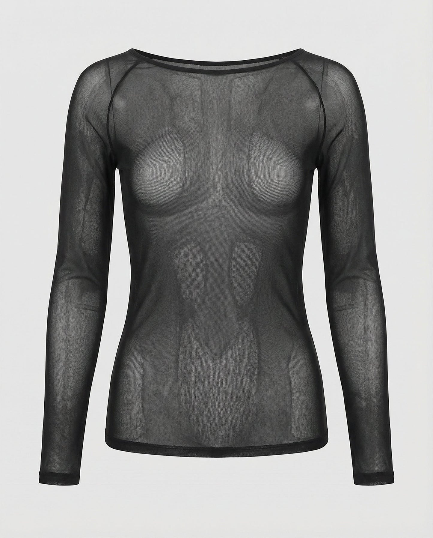 Damen Langarmtop Atmungsaktives Mesh Transparent