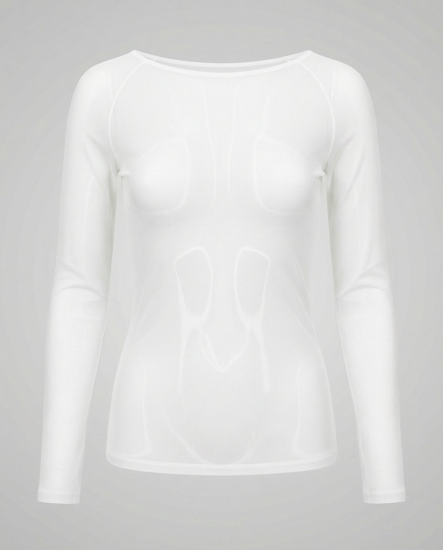 Damen Langarmtop Atmungsaktives Mesh Transparent