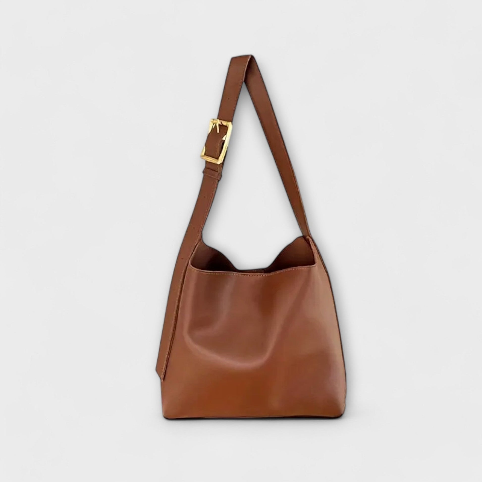 Damen Schultertasche Klassisch Leder Schwarz - Norvielle