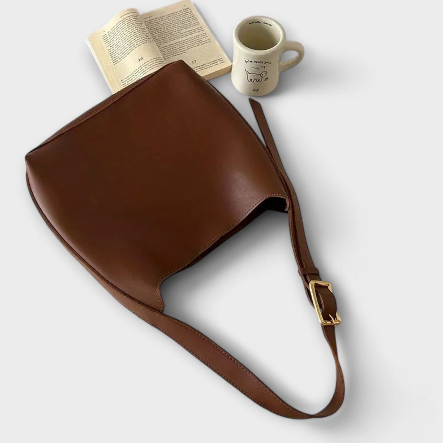 Damen Schultertasche Klassisch Leder
