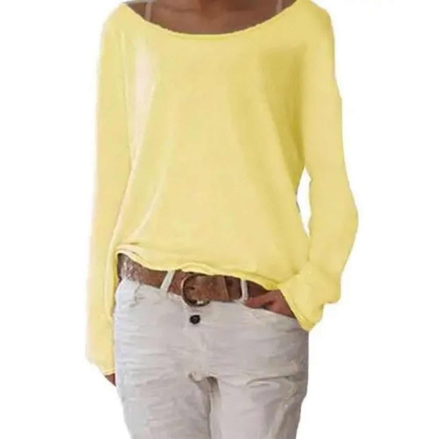 Norvielle Damen Wollpullover Casual Beige
