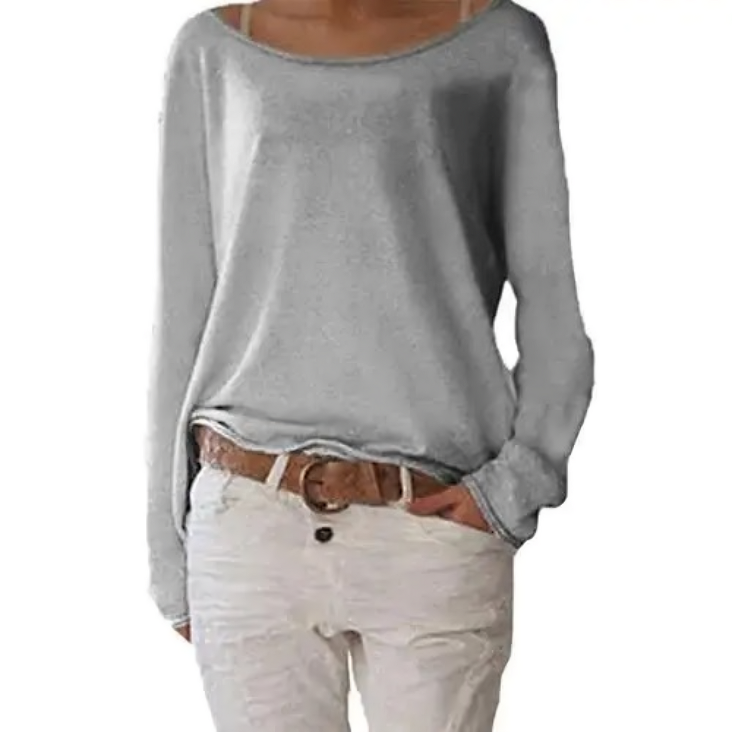 Norvielle Damen Wollpullover Casual Beige