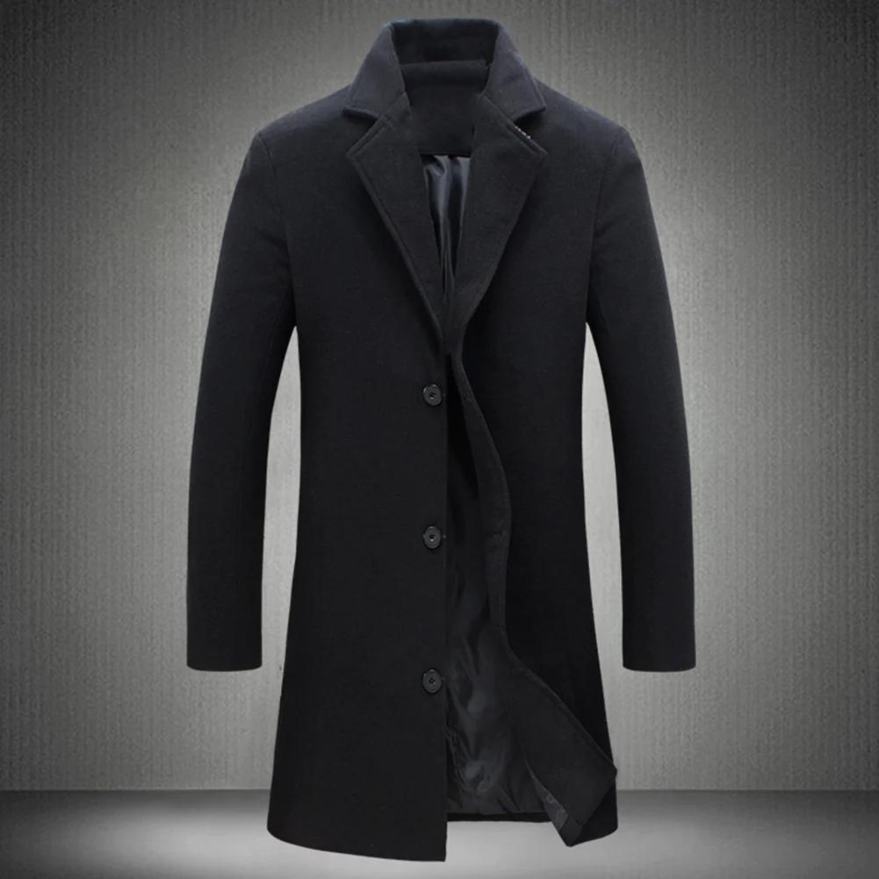Herren Wollmantel Mittellang Einreihig Winterjacke - Norvielle