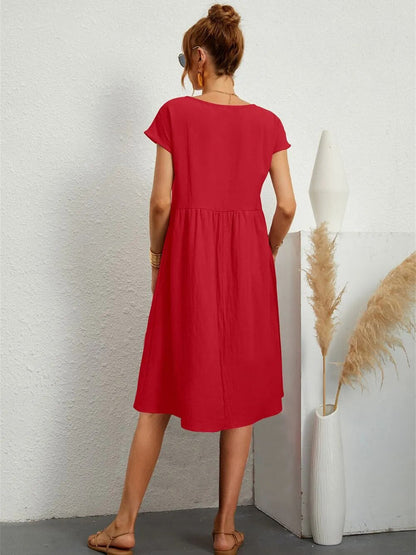 Damen Sommerkleid Leicht Rosa