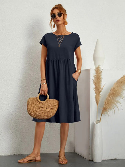 Damen Sommerkleid Leicht Rosa