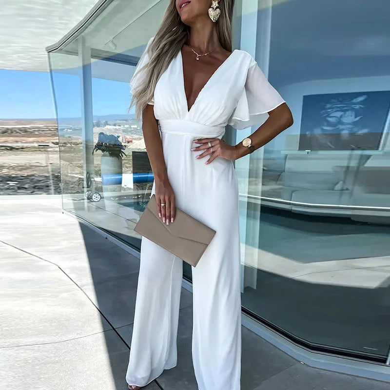 Damen V-Ausschnitt Jumpsuit Jane - Norvielle