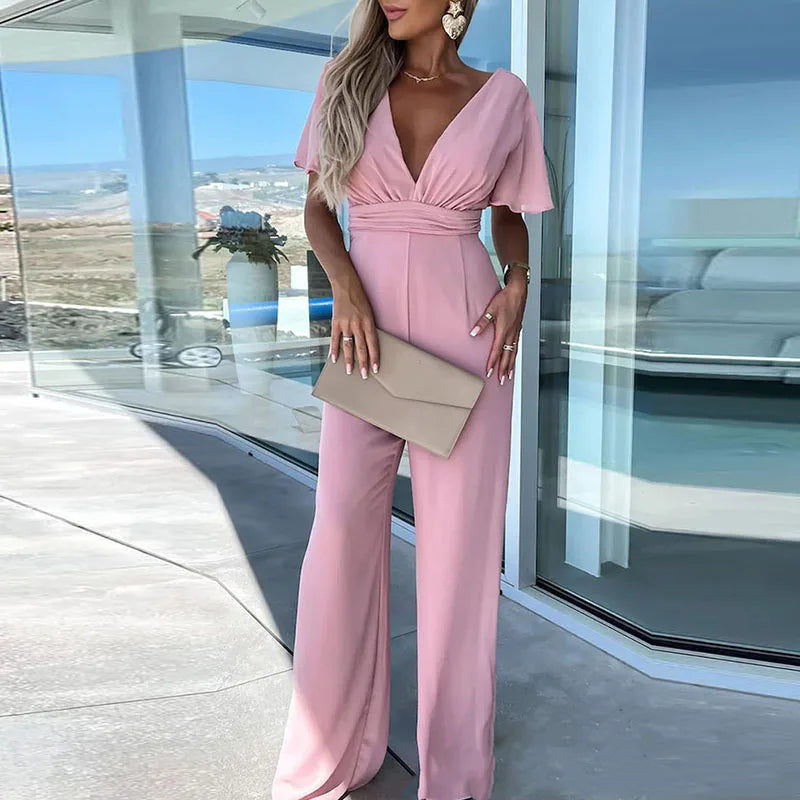 Damen V-Ausschnitt Jumpsuit Jane