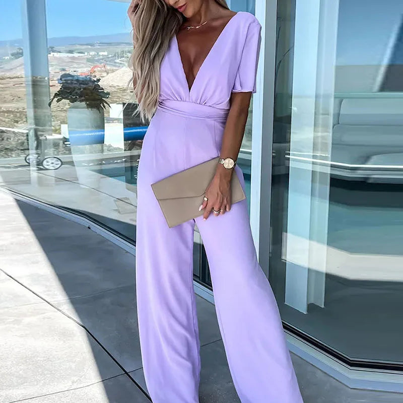 Damen V-Ausschnitt Jumpsuit Jane