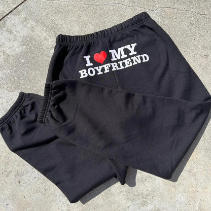 Damen Jogginghose Liebe zum Freund Schwarz - Norvielle