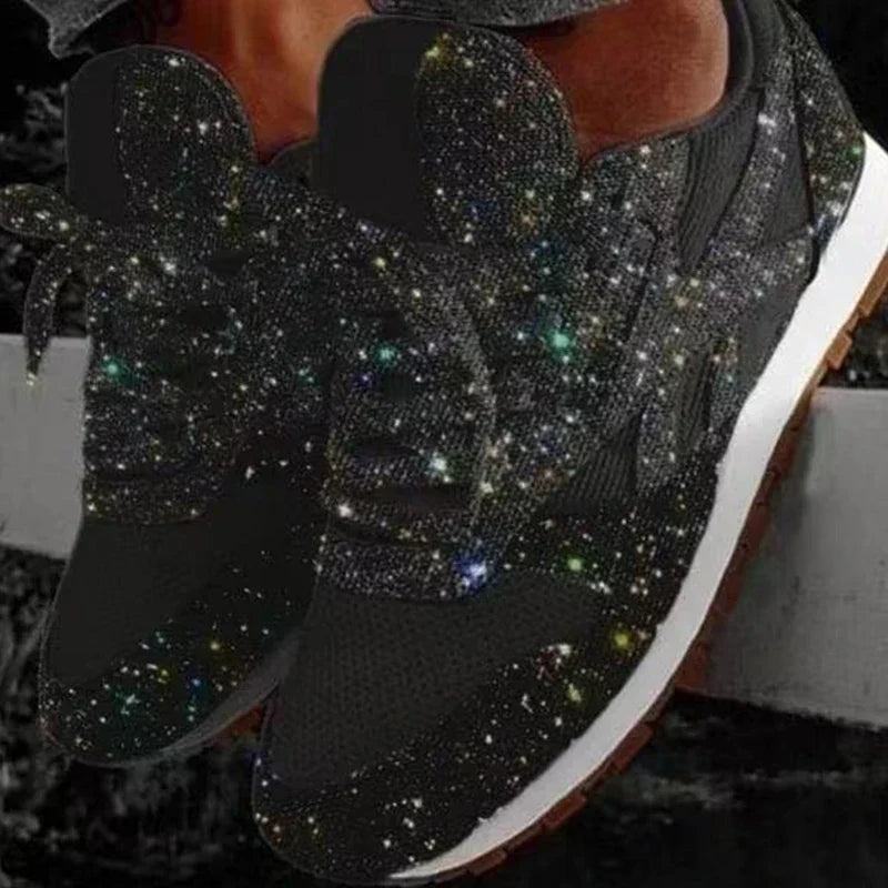 Damen Sportschuhe Pailletten Glitzer Sneaker - Norvielle