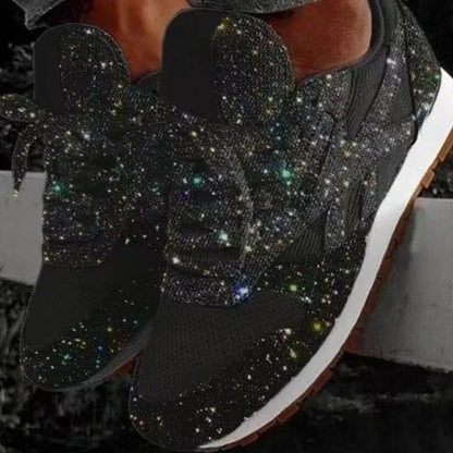 Damen Sportschuhe Pailletten Glitzer Sneaker - Norvielle