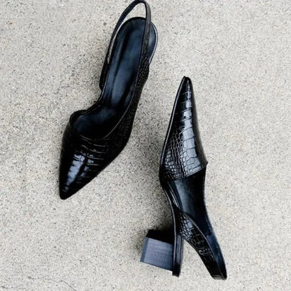 Damen Pumps mit Blockabsatz Elegantes Design Schwarz - Norvielle