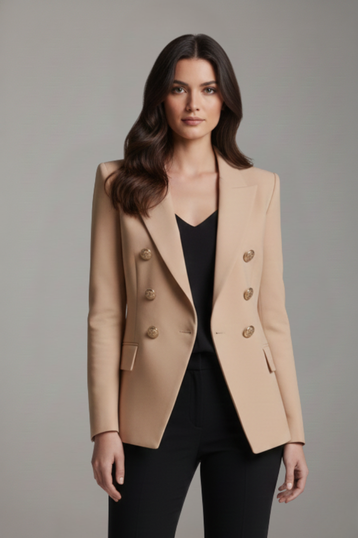 Damen Zweireihiger Blazer Goldknöpfe